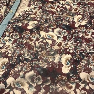 Buckle Men's Floral Button-Down Shirt in Burgundy, Cream & Teal